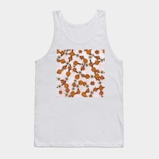 Caramel Peanute Foliage Pattern Tank Top